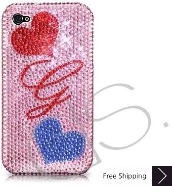 Fall in love Personalized Bling Swarovski Crystal iPhone 15 Case iPhone 15 Pro and iPhone 15 Pro MAX Case - Pink